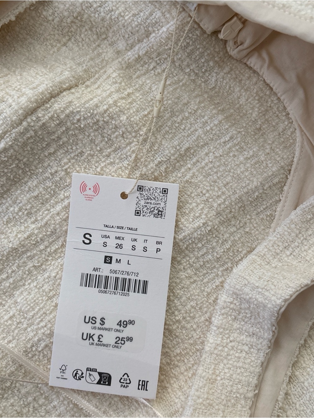 Zara Cream Mini Dress with Lace Hem - Picture 5 of 5